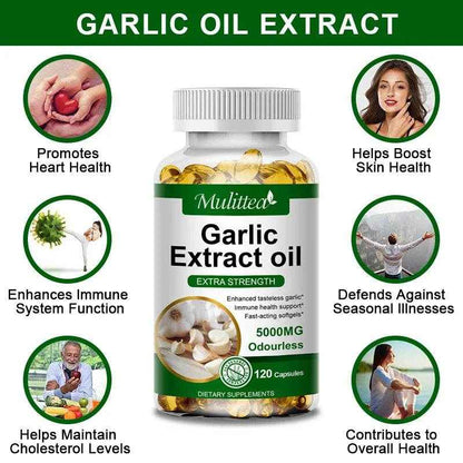 Mulittea Tasteless Garlic Oil Extract Capsules Helps Enhance immunity Cellular Detox for Men and Women