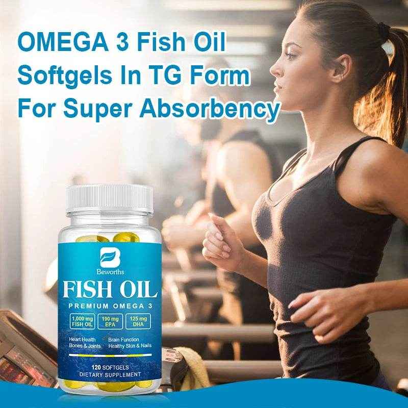 BEWORTHS Omega-3 Fish Oil Supplement High in EPA + DHA for Heart, Brain and Immune Support Nutrition Dietary Supplement