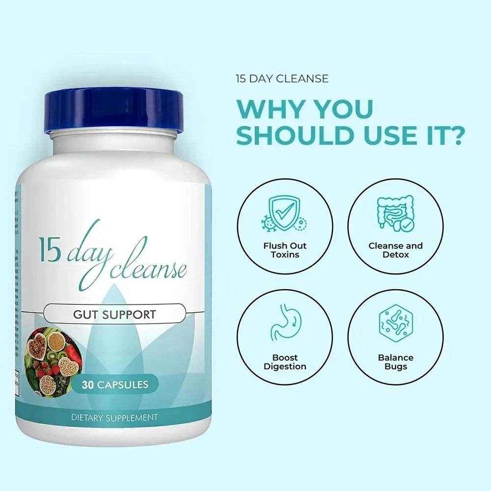 15-day Intestinal Cleansing and Detoxifying Capsules, Targeting The Overall Colon, Digestive Regulation, and Intestinal Health