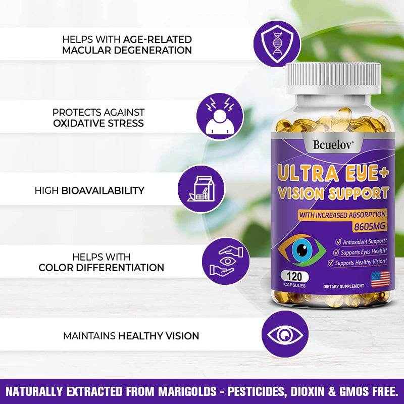 Advanced Eye Vitamin Supplement for Macular Health &amp; Dry Eyes - Improve Eye Fatigue, Stress &amp; Night Vision, Adults Men Women
