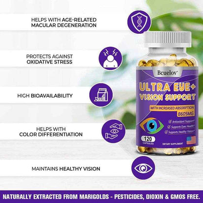Advanced Eye Vitamin Supplement for Macular Health &amp; Dry Eyes - Improve Eye Fatigue, Stress &amp; Night Vision, Adults Men Women