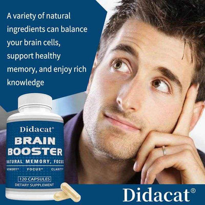 Didacat Brain Supplements - Helps with Memory, Clarity, Focus, Balanced Energy Levels, Supports Brain Health