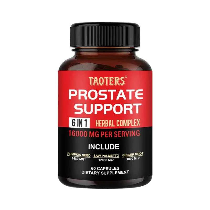 6 in 1 Herbal Capsules 16000mg - Prostate Supplement, Helps with Urinary Tract Control, Relieves Inflammation