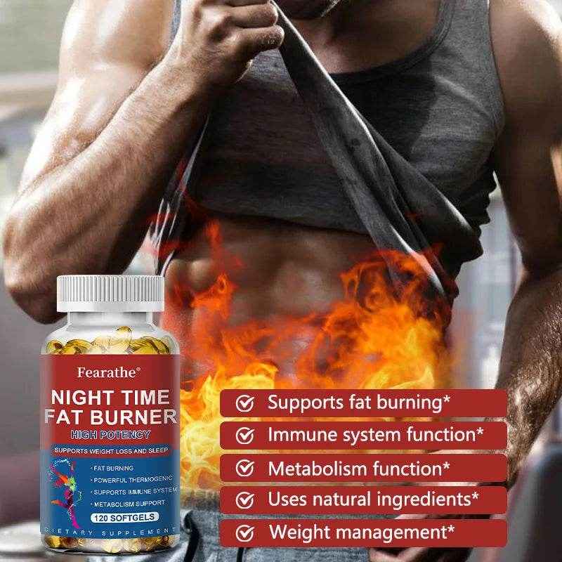 Nighttime Fat Burner - Highly Effective Support for Weight Management and Sleep Fat Burning Powerful Thermogenic Support