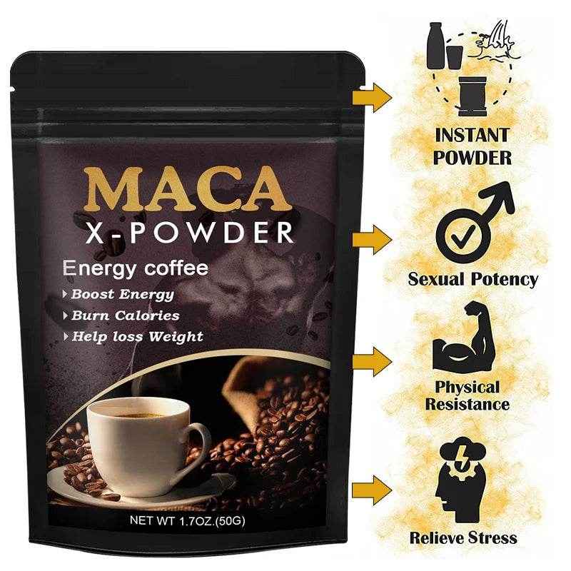 BEWORTHS 50G Maca Root Coffee Energy Supplement,Supports Athletic Performance and Motivation,Builds Muscle and Strengthens