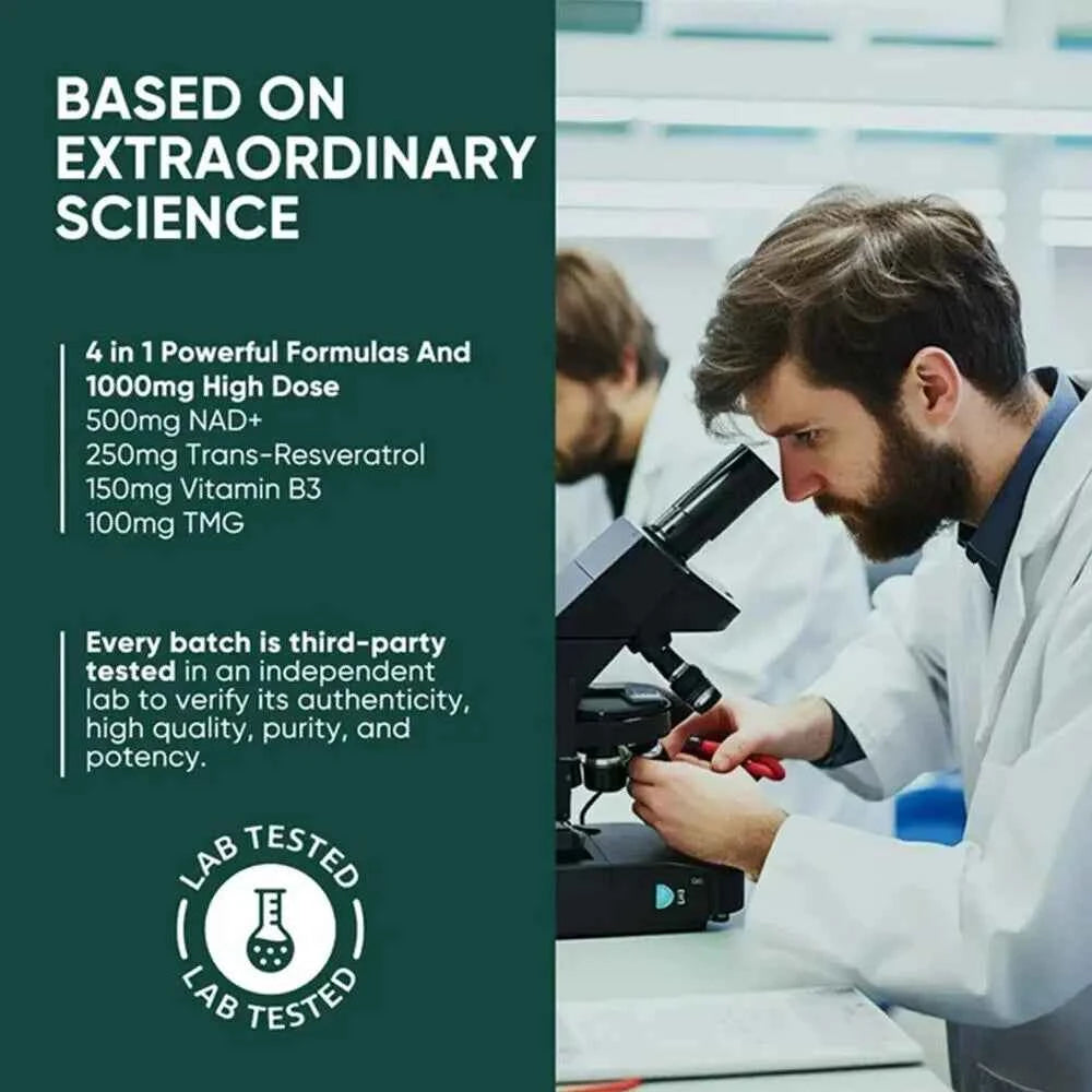 NAD Supplements, Supplements with Resveratrol + Vitamin B3, Nad Plus Boost Supplements - Supports Cellular Health