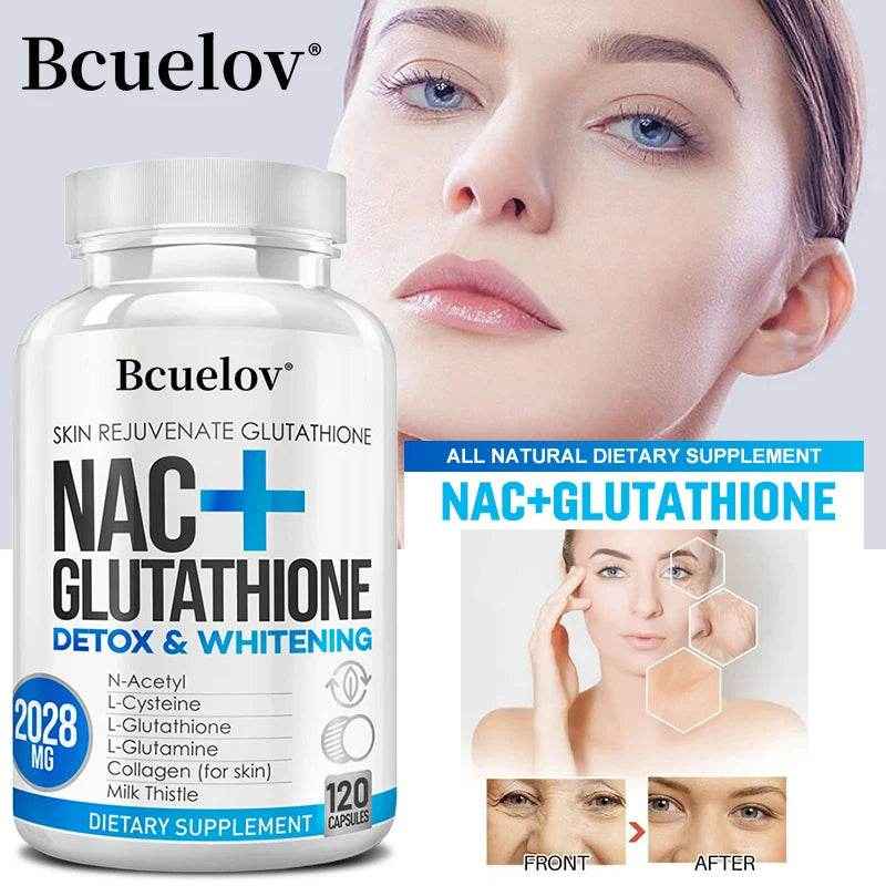 NAC glutathione supplement, milk thistle extract, and vitamin C to support immune function and respiratory health