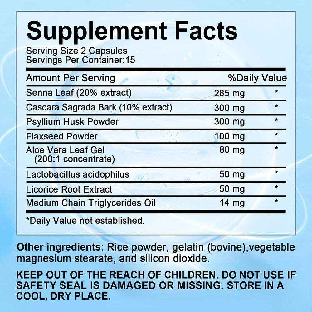 Best Selling Gut Health Supplement Improves Digestive Comfort 15-Day Cleanse Detox Gut and Colon Support Premium Capsules
