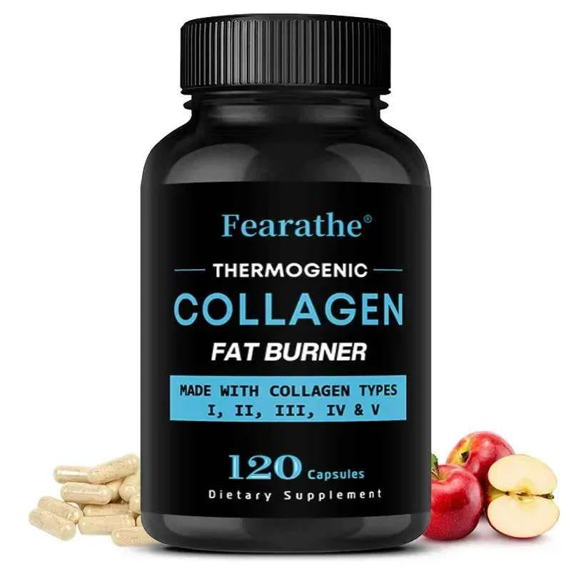 Collagen Fat Burner, Contains Type I, II, III, IV &amp; V Collagen, Promotes Muscle Growth and Supports Metabolism, Weight Control