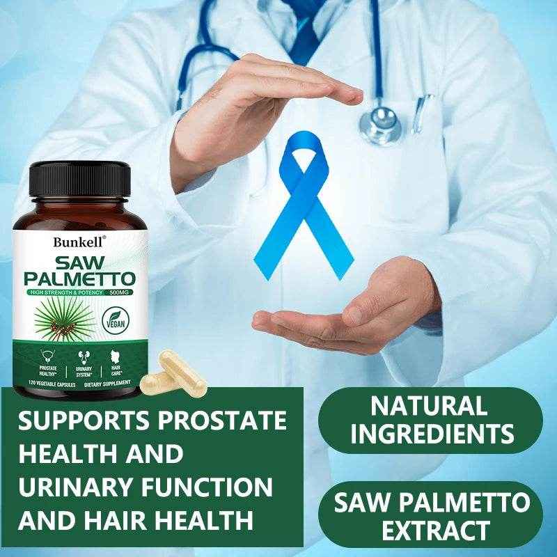 Saw Palmetto Supplement 500mg – Anti-Aging Hair Vitamins To Help with Hair Care, Support Urinary Tract and Prostate Health