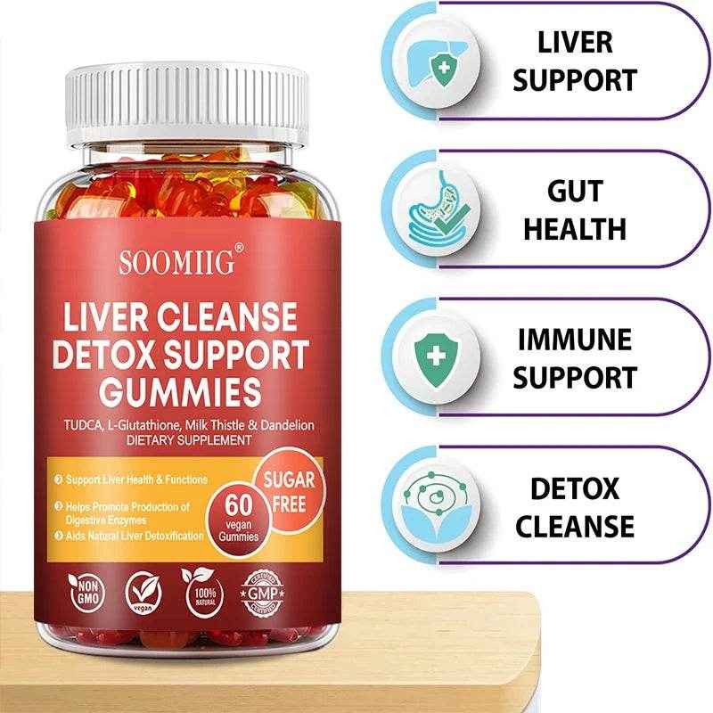 SOOMIIG Liver Cleanse Detox Gummies + Liver Nutrients with Milk Thistle Extract To Help Cleanse, Detoxify and Purify The Liver