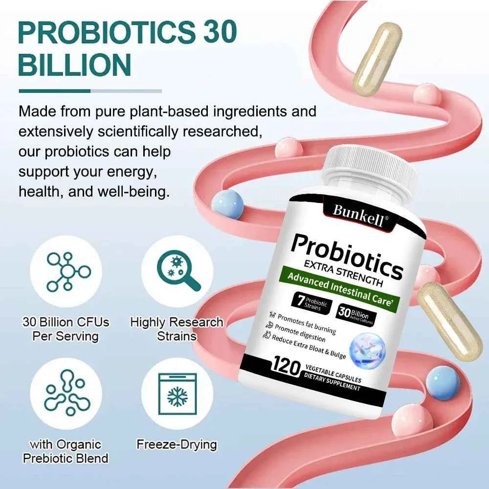 Probiotics - Supports Gut Health, Nutrient Digestion, Weight Management, Metabolism, and Calorie Control - 120 Capsules