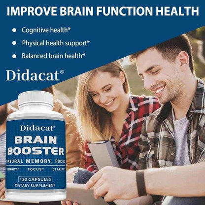 Didacat Brain Supplements - Helps with Memory, Clarity, Focus, Balanced Energy Levels, Supports Brain Health