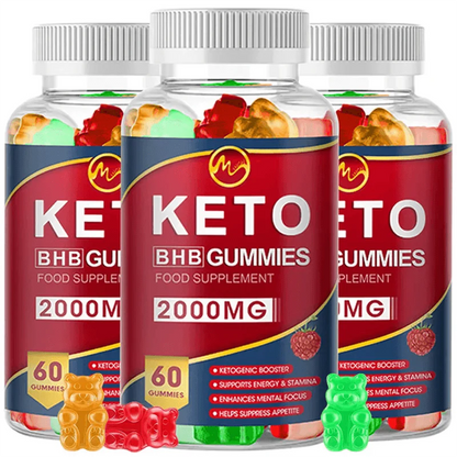 3-Pack Advanced Weight Loss Keto Gummies Ketone Fat Burner Weight Loss Detox Cleanse Immune System Dietary Supplement