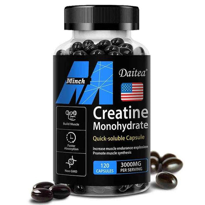 Creatine Monohydrate 3000 Mg, Easy To Absorb, Supports Strength, Muscle, Helps Replenish Muscle ATP Levels, 120 Capsules