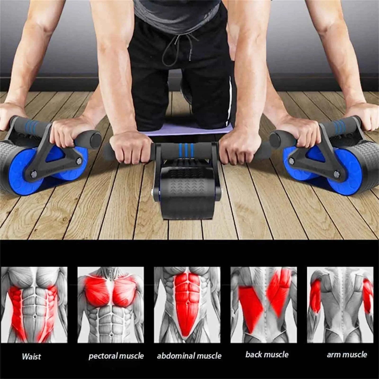 Springback Automatic Rebound Ab Roller Wheel – Silent Dual-Spring Abdominal &amp; Push-Up Trainer