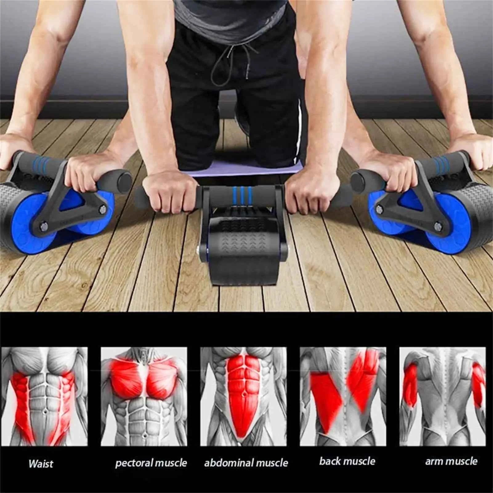 Springback Automatic Rebound Ab Roller Wheel – Silent Dual-Spring Abdominal &amp; Push-Up Trainer