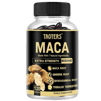 Maca Root for Men - Natural Energy Supplement to Support Athletic Performance, Muscle Recovery and Fight Fatigue, 120 Capsules