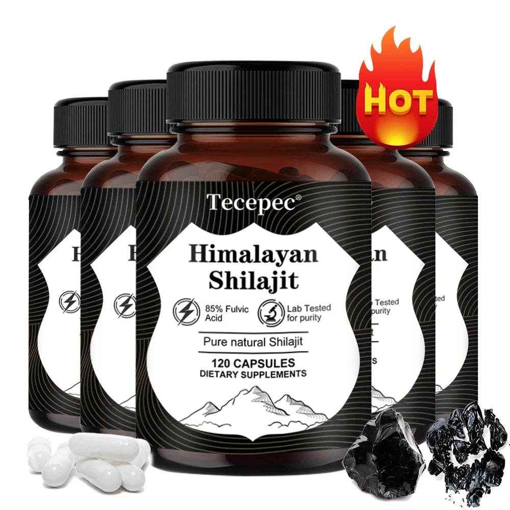 Natural Himalayan Shilajit Capsules - Rich in 85+ Trace Minerals, Good for Brain, Energy, Muscles, Joint Support, Heart Health