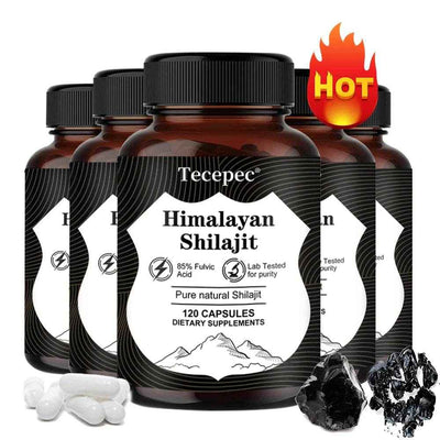 Natural Himalayan Shilajit Capsules - Rich in 85+ Trace Minerals, Good for Brain, Energy, Muscles, Joint Support, Heart Health