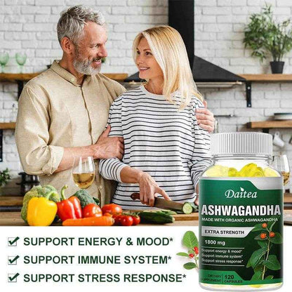 Ashwagandha Supplement 1800mg, Stress Relief, Focus, Brain, Sleep, Energy, Thyroid Support, Immune System Support