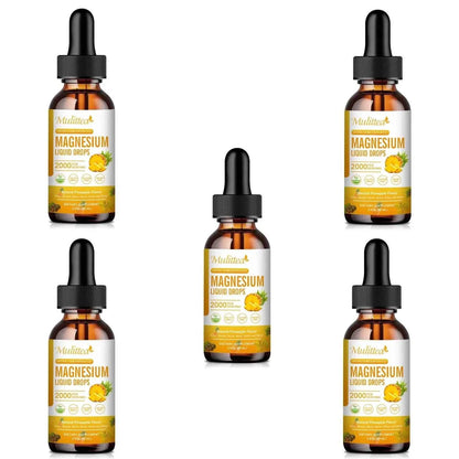 Mulittea Magnesium Glycinate Drops In Pineapple Flavor For Calming Mood, Muscles  Sleep, Promoting Nerves and Relaxation