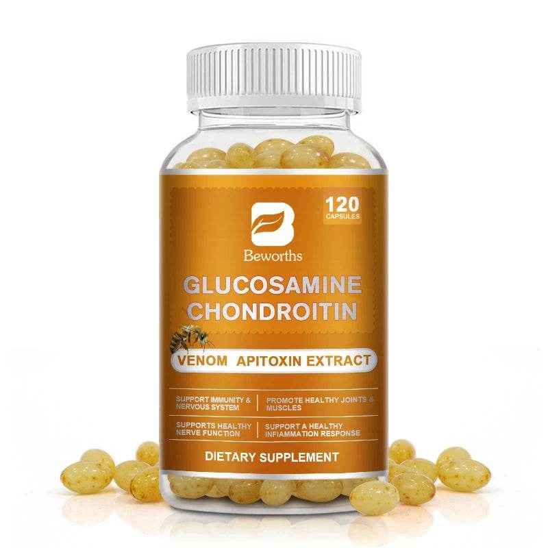 BEWORTHS Glucosamine Chondroitin Bee Venom Extract Capsules for Relieve Joint &amp; Knee Pain Relieve Discomfort of Bones and Joint