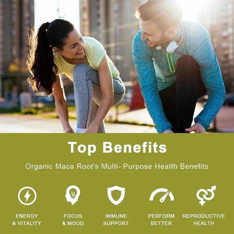 Maca Root 2000 mg, Red, Yellow, and Black Maca Supplement, Supports Muscle Mass, Endurance, and Performance, 120 Capsules