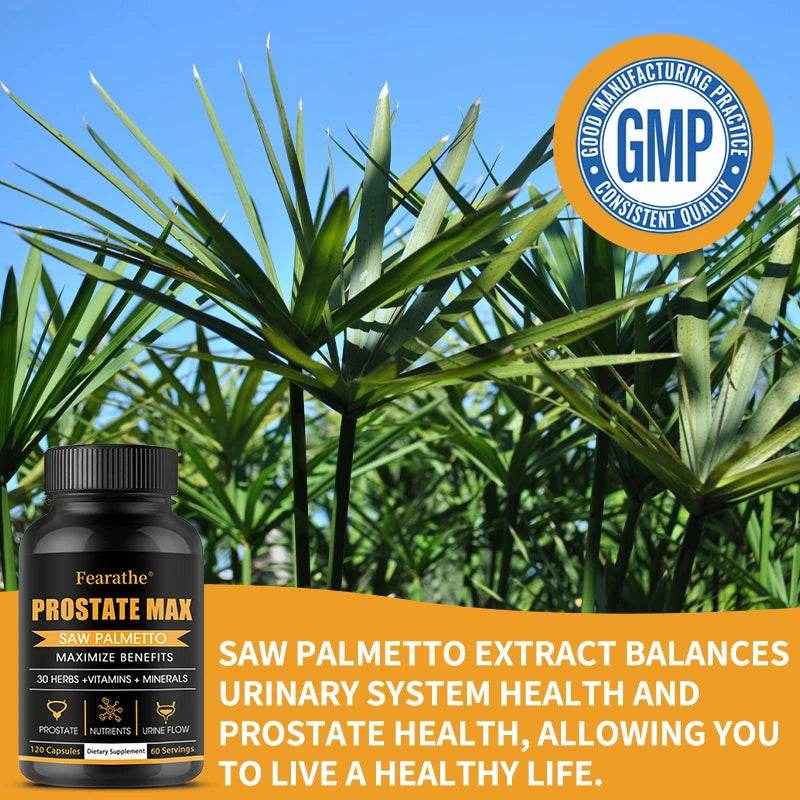 Fearathe Saw Palmetto Prostate Supplement - Promotes Prostate Health, Urinary Health and Hair Growth