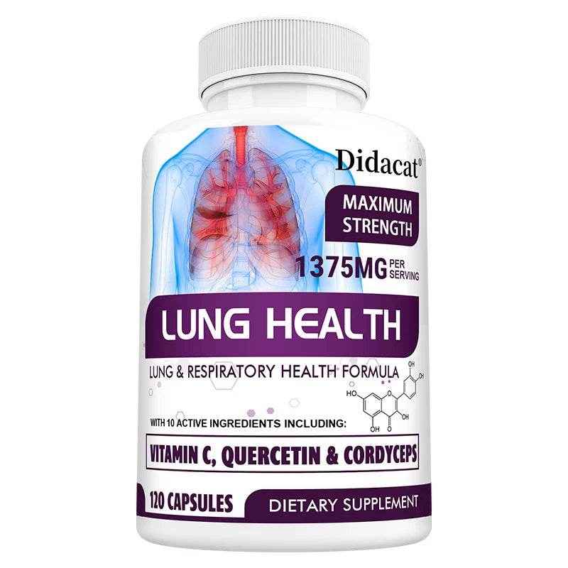 Lung Health Supplement, Detox, Cleanse, Lung Support, Respiratory Health with Vitamin C, Quercetin, Cordyceps