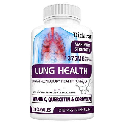 Lung Health Supplement, Detox, Cleanse, Lung Support, Respiratory Health with Vitamin C, Quercetin, Cordyceps
