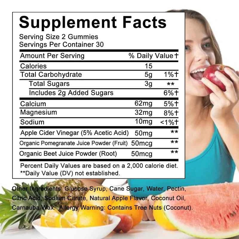 Apple Cider Vinegar 50 mg, Organic Pomegranate Juice Powder, Energy, Weight Management Support, 60 Capsules, Dietary Supplement