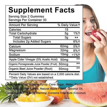 Apple Cider Vinegar 50 mg, Organic Pomegranate Juice Powder, Energy, Weight Management Support, 60 Capsules, Dietary Supplement