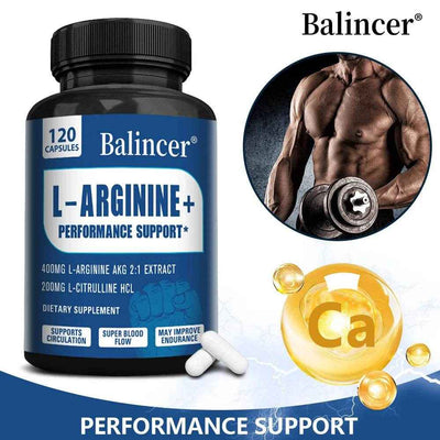 Men's Supplement with L-arginine To Help Build Muscle and Endurance, Provide Pre-workout Energy, and Improve Blood Flow
