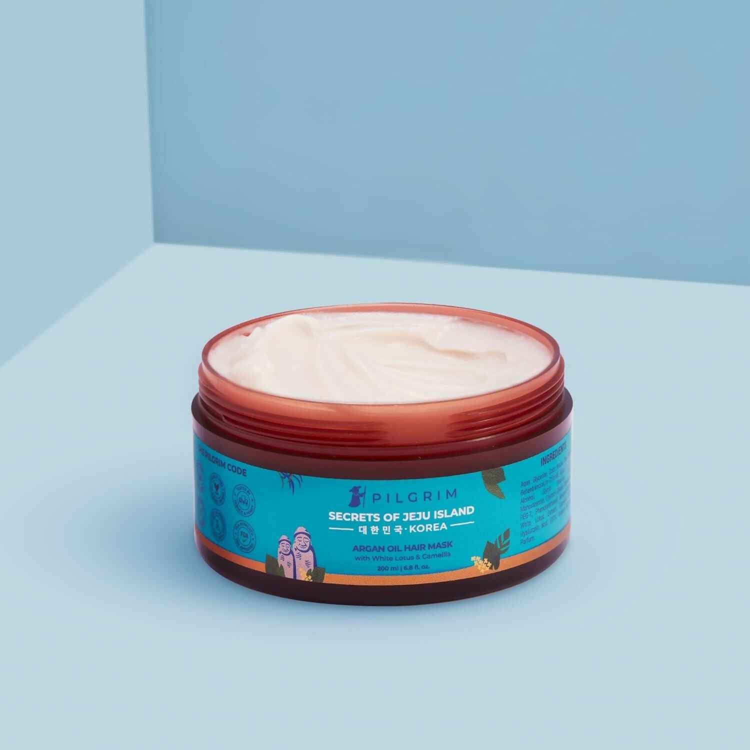 Pilgrim Korean Argan Oil Hair Mask For Dry &amp; Frizzy Hair With White Lotus And Camellia