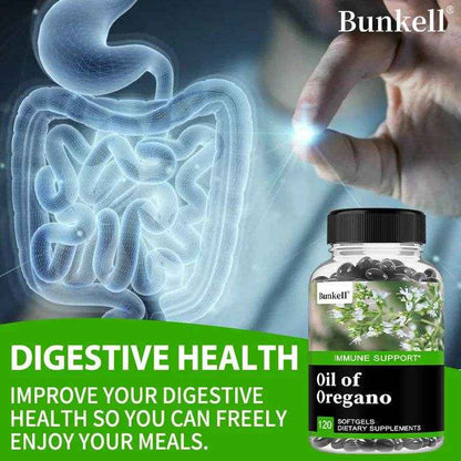Oregano Oil, Vegan Liquid Capsules - Immune and Gut Support Supplement for Digestive Health