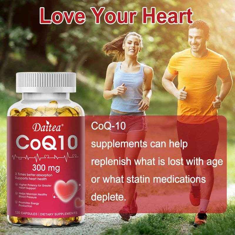 CoQ10 300mg Super 3x Absorption, Antioxidant, Good for Heart Health and Energy Production, Coenzyme Q10 Supplement