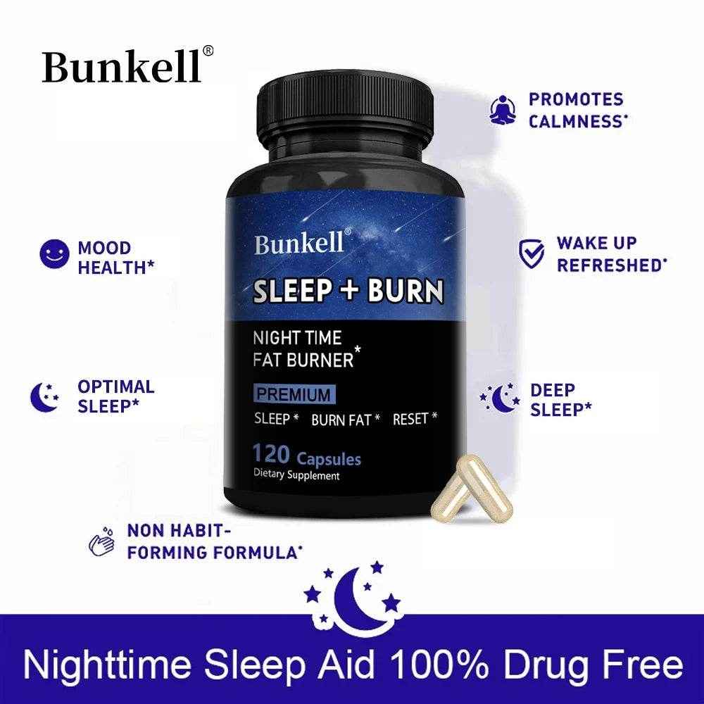Night Fat Burner and Sleep Supplement - Boost Metabolism and Burn Fat Effectively, Weight Management, Melatonin Sleep Aid