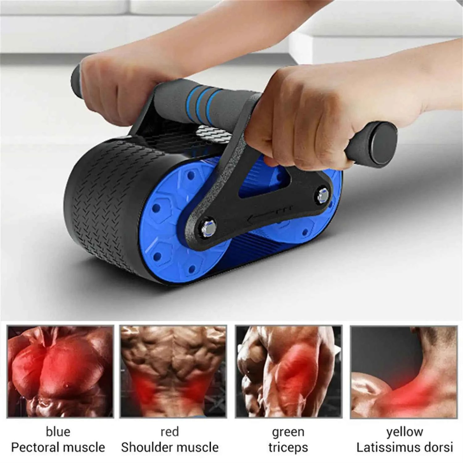 Springback Automatic Rebound Ab Roller Wheel – Silent Dual-Spring Abdominal &amp; Push-Up Trainer