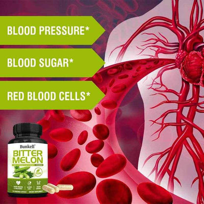 Bitter Melon Extract, Supports Blood Pressure, Weight Management, Balanced Blood Sugar Health &amp; Circulation, 120 Capsules