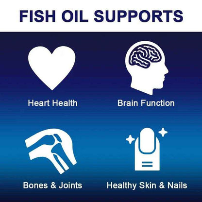 Alliwise Omega 3 Fish Oil Capsules Helps Brain &amp; Cardiovascular System, Relief Eye Fatigue, Improve Cognitive &amp; Learning Ability