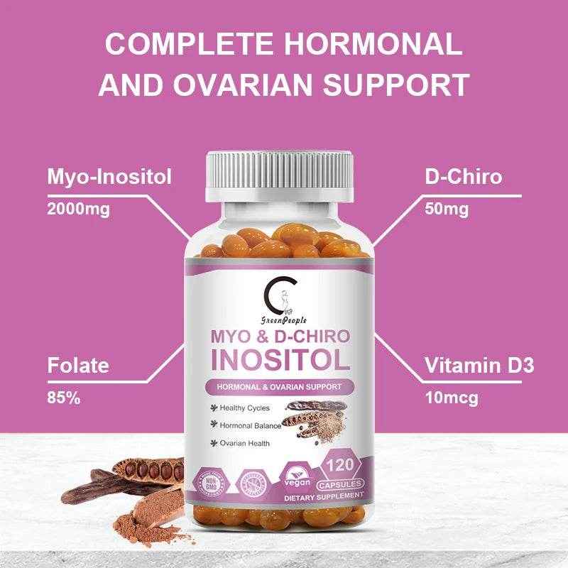 Myo Inositol and D-Chiro Inositol Supplement with Folic Acid Supports Fat Metabolism Healthy Ovarian &amp; Liver Function