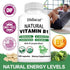 Natural Vitamin B1 - B Complex Blend, Nervous System, Immune System, Energy and Metabolic Health, Vegetarian Capsules