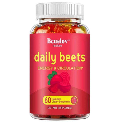 Beetroot Gummies - with Grapeseed and Anthocyanins - Energy, Circulation and Heart Health, Blood Pressure Support, Antioxidants