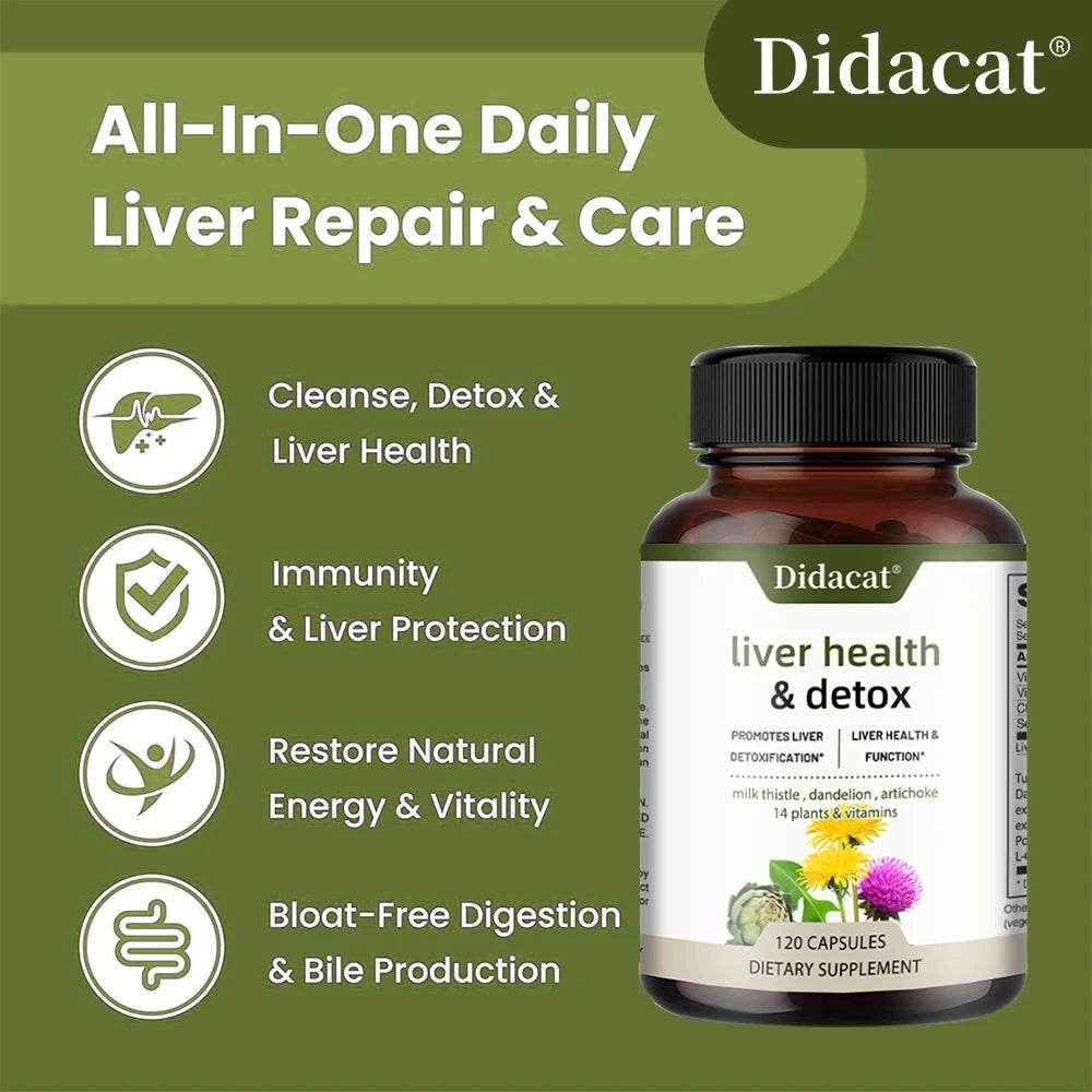 Liver Health Support Supplement - Liver Cleanse Detox &amp; Repair Formula - Milk Thistle, Artichoke &amp; Dandelion Root Extracts