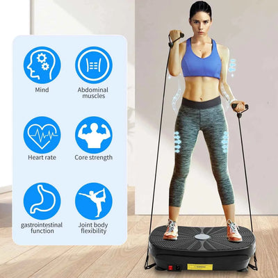 Vibration Plate Whole-Body Workout Machine with Resistance Bands