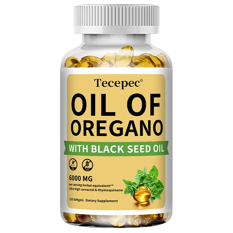 Oregano Oil Supplement with Black Seed Oil - Balanced Digestion and Gut Health