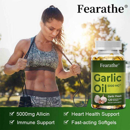 Garlic Oil Capsules, organic extract, promotes healthy cholesterol levels, immune system support
