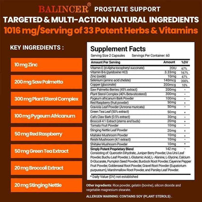 Saw Palmetto Prostate Support Supplement for Urinary Tract Health Hair Growth - Natural Health Food Vitamins &amp; Supplements