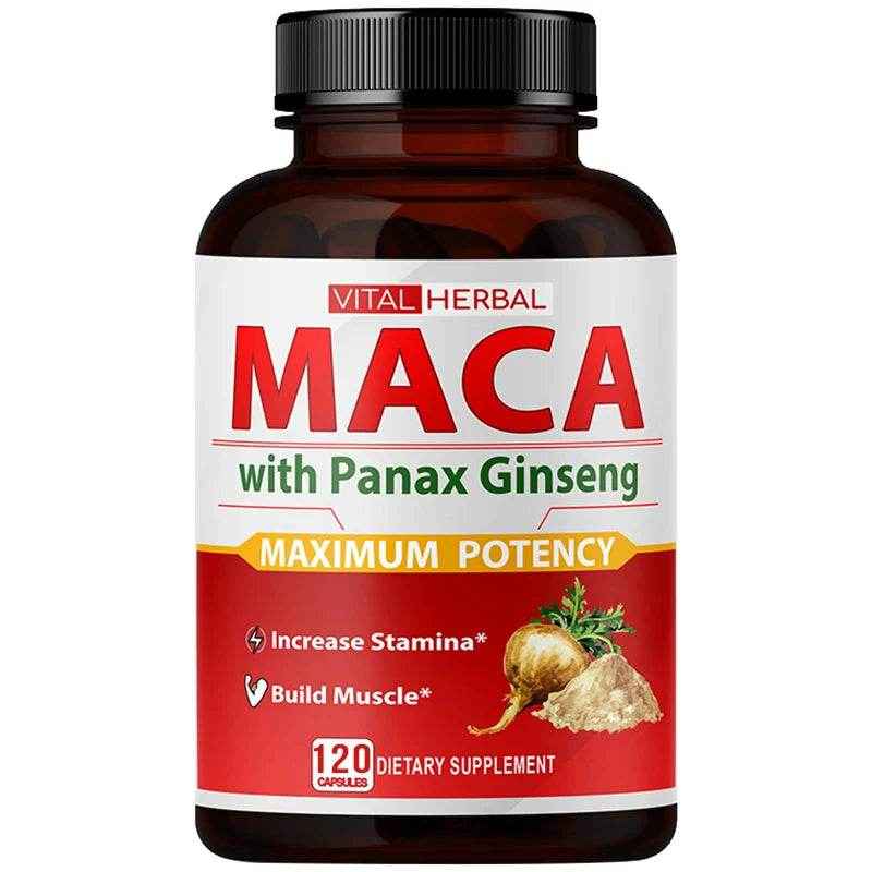 Sports Supplement - Contains Maca, Ginseng Extract Capsules to Burn Fat, Boost Strength, Energy, Performance and Muscle Mass
